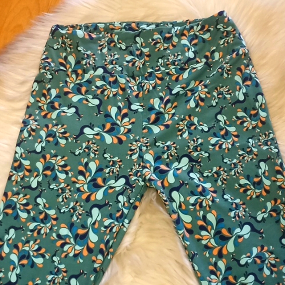 LulaRoe Peacock Printed Leggings-#1546 - Picture 2 of 10